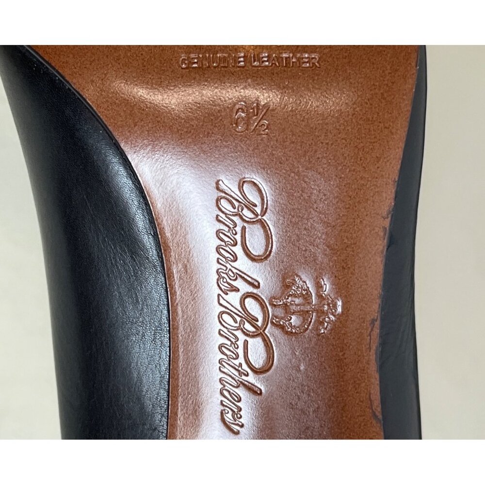 Brooks Brothers Women's Black Leather Cap Toe Heels Sz 6.5 image 9